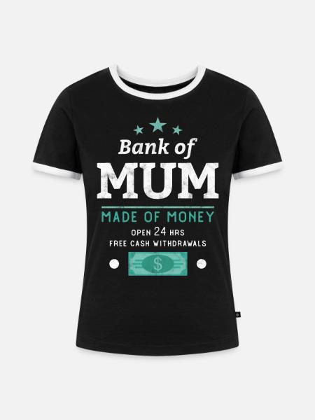 Bank der Mutter - Frauen Kontrast-T-Shirt - Schwarz/Weiß