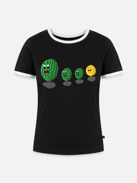 Melonen - Frauen Kontrast-T-Shirt - Schwarz/Weiß