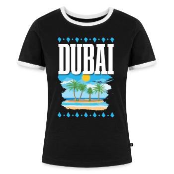 Dubai - Frauen Kontrast-T-Shirt - Schwarz/Weiß - Vorne - Selfina (174cm)