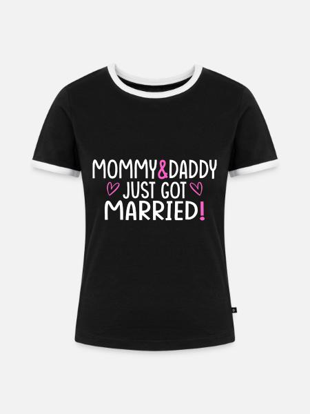 Just Got Married - Frauen Kontrast-T-Shirt - Schwarz/Weiß