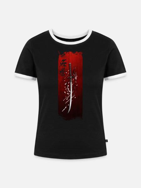 Ehrenhafte Klinge: Samurai's Oath - Frauen Kontrast-T-Shirt - Schwarz/Weiß