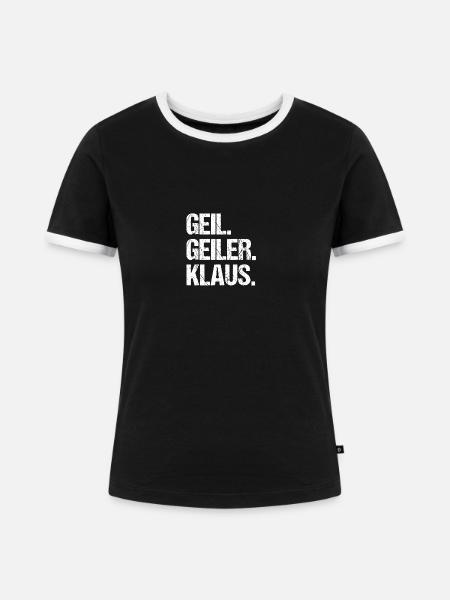 Klaus - Frauen Kontrast-T-Shirt - Schwarz/Weiß