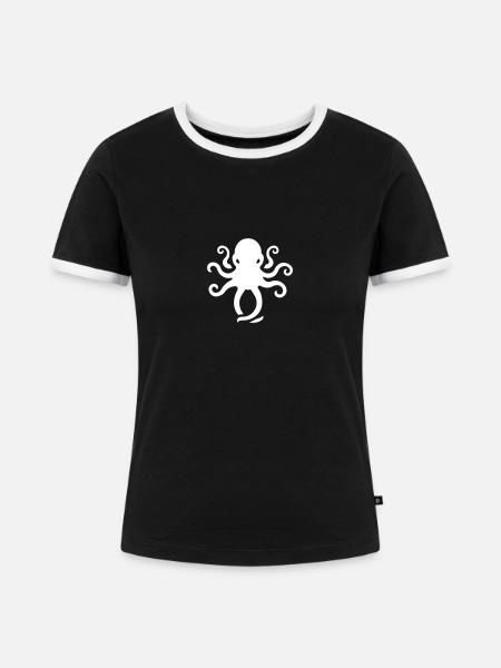 octo mad logo - Frauen Kontrast-T-Shirt - Schwarz/Weiß