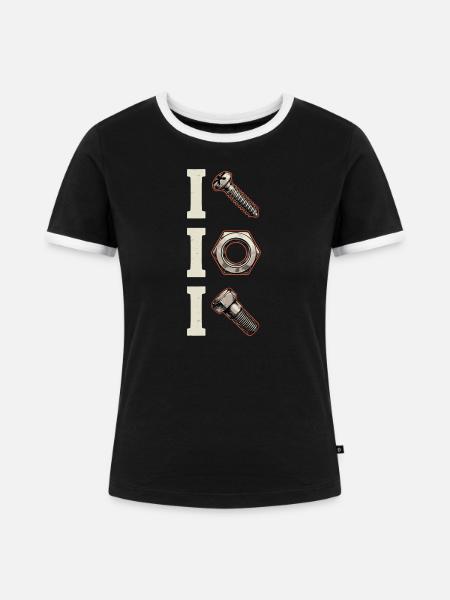 T Hardware Icon Trio - Frauen Kontrast-T-Shirt - Schwarz/Weiß