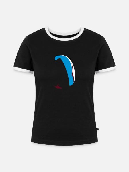 Paraglider XC - Frauen Kontrast-T-Shirt - Schwarz/Weiß