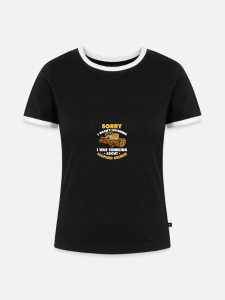 Reptilien Eidechse Leopard Gecko - Frauen Kontrast-T-Shirt - Schwarz/Weiß