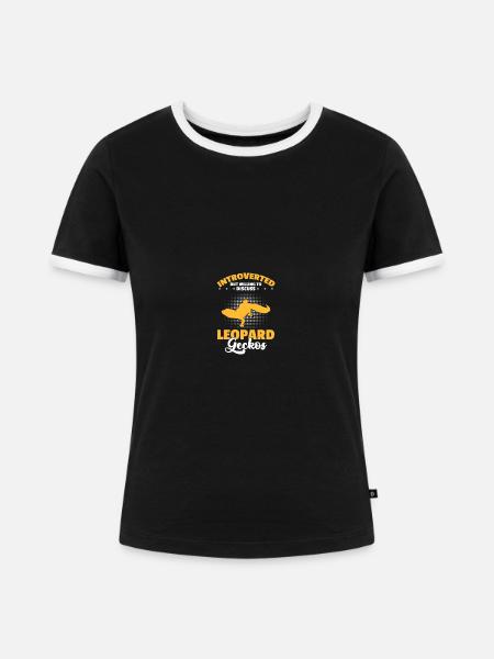 Reptilien Eidechse Leopard Gecko - Frauen Kontrast-T-Shirt - Schwarz/Weiß