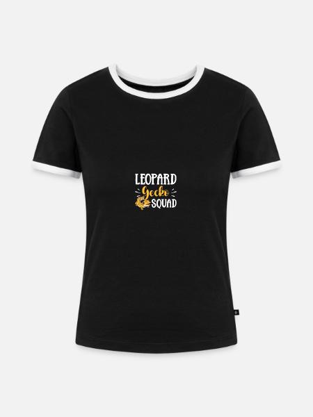 Reptilien Eidechse Leopard Gecko - Frauen Kontrast-T-Shirt - Schwarz/Weiß
