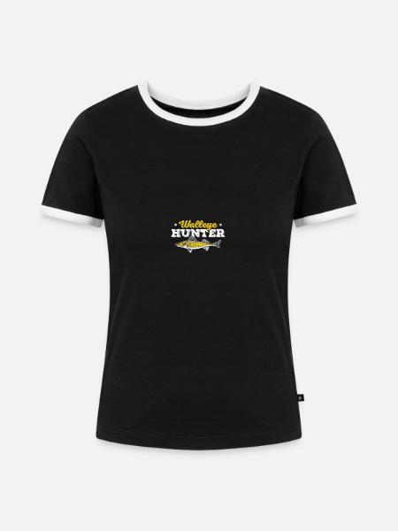 Walleye Hunter Walleye Fischen - Frauen Kontrast-T-Shirt - Schwarz/Weiß