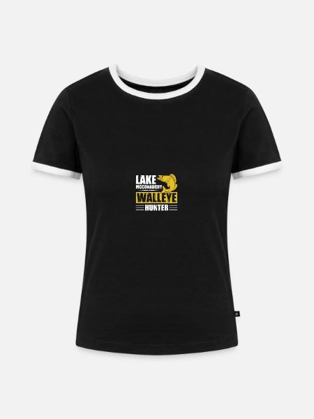 Walleye Hunter Walleye Fischen - Frauen Kontrast-T-Shirt - Schwarz/Weiß