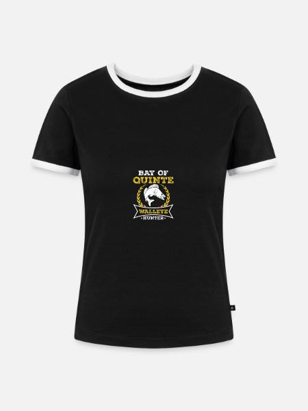 Walleye Hunter Walleye Fischen - Frauen Kontrast-T-Shirt - Schwarz/Weiß