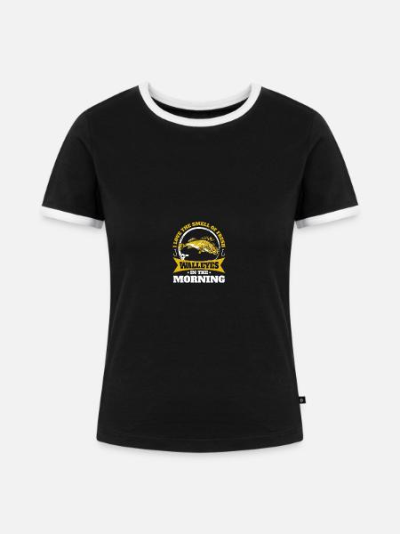 Walleye Hunter Walleye Fischen - Frauen Kontrast-T-Shirt - Schwarz/Weiß