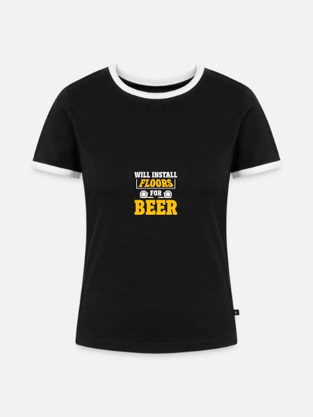 Fußbodenverlegung Fußbodenverleger Bauunternehmer - Frauen Kontrast-T-Shirt - Schwarz/Weiß