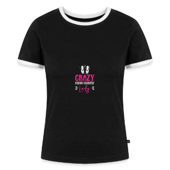 Langlauf Läufer Langlauf - Frauen Kontrast-T-Shirt - Schwarz/Weiß - Vorne - Selfina (174cm)