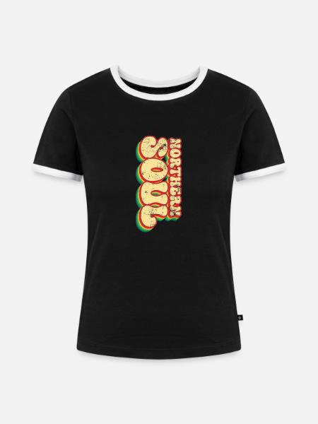 Northern Soul - Frauen Kontrast-T-Shirt - Schwarz/Weiß