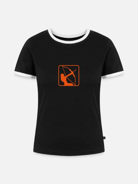Schütze - Frauen Kontrast-T-Shirt - Schwarz/Weiß