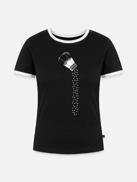 Fallendes Salz Design - Frauen Kontrast-T-Shirt - Schwarz/Weiß