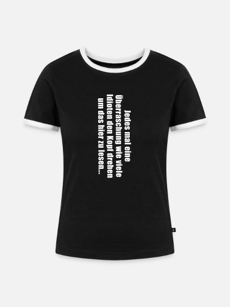 Jedes mal eine Überraschung - Frauen Kontrast-T-Shirt - Schwarz/Weiß