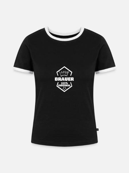Arbeit Brauer - Frauen Kontrast-T-Shirt - Schwarz/Weiß