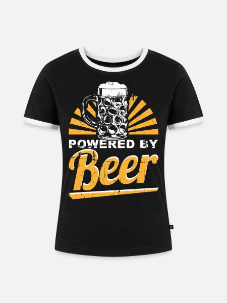 Bier Sauftour - Frauen Kontrast-T-Shirt - Schwarz/Weiß