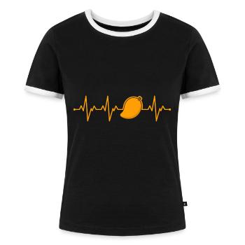 Mango - Frauen Kontrast-T-Shirt - Schwarz/Weiß - Vorne - Selfina (174cm)
