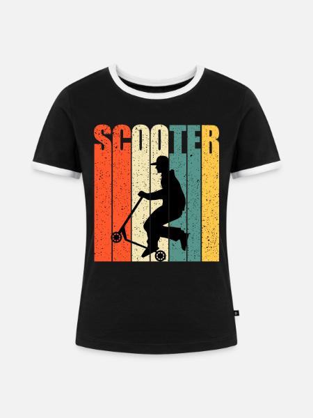 Scooter - Frauen Kontrast-T-Shirt - Schwarz/Weiß