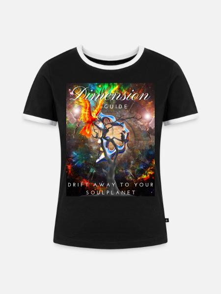 Dimension Guide - Frauen Kontrast-T-Shirt - Schwarz/Weiß