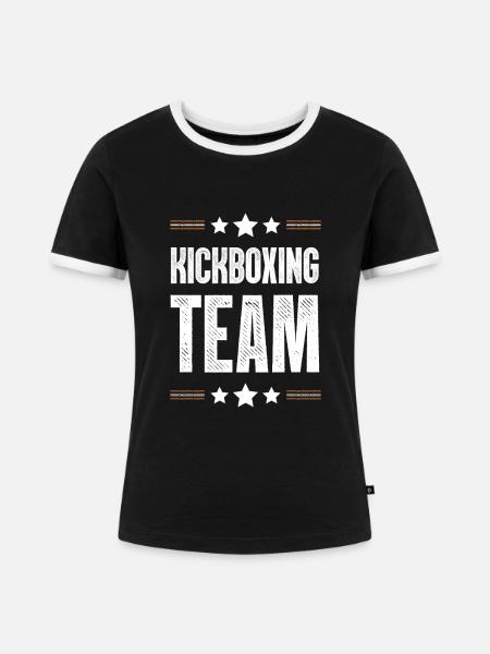 Kickboxing Team - Frauen Kontrast-T-Shirt - Schwarz/Weiß