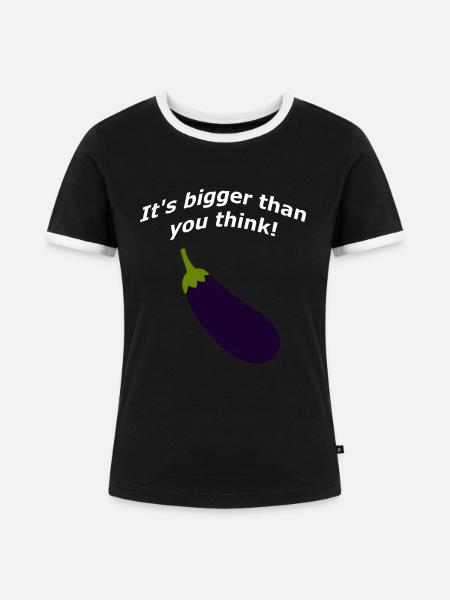 It's bigger than you think! - Frauen Kontrast-T-Shirt - Schwarz/Weiß