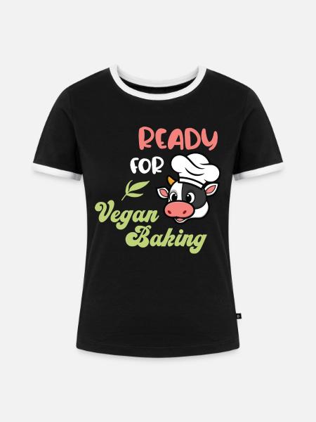 Ready for Vegan Baking - Frauen Kontrast-T-Shirt - Schwarz/Weiß