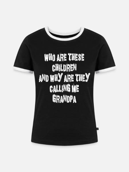 Lustiger Großvater - Frauen Kontrast-T-Shirt - Schwarz/Weiß