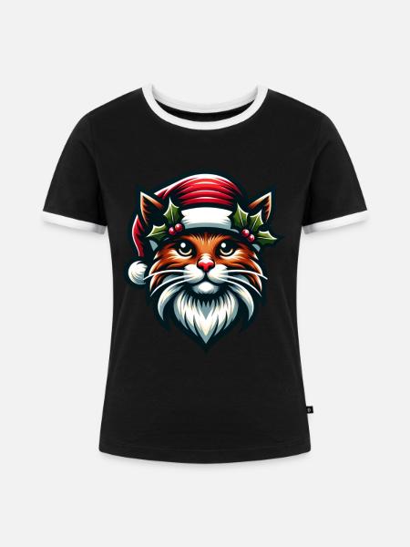 Kater - Frauen Kontrast-T-Shirt - Schwarz/Weiß