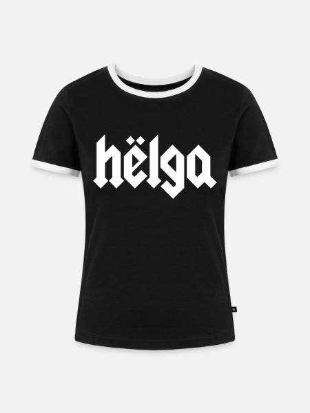 Helga - Frauen Kontrast-T-Shirt - Schwarz/Weiß