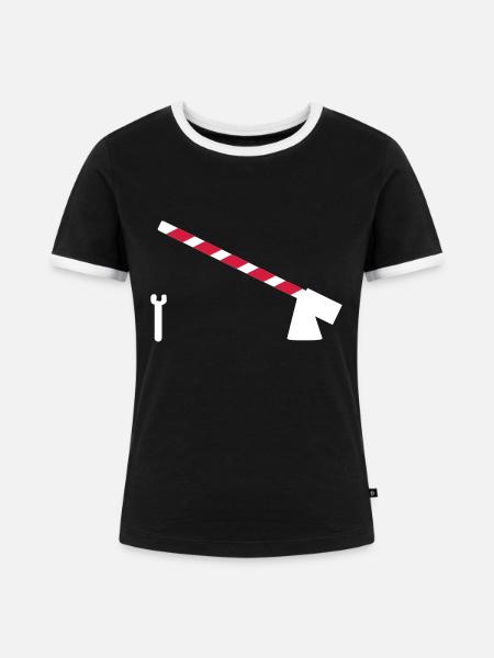 Schranke - Frauen Kontrast-T-Shirt - Schwarz/Weiß