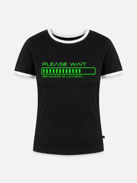 spruch_brain_exe_2 - Frauen Kontrast-T-Shirt - Schwarz/Weiß