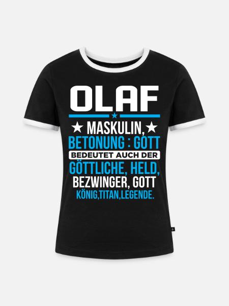 OLAF - Titan - Frauen Kontrast-T-Shirt - Schwarz/Weiß