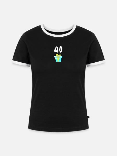 geschenk, 40 geschenkbox - Frauen Kontrast-T-Shirt - Schwarz/Weiß