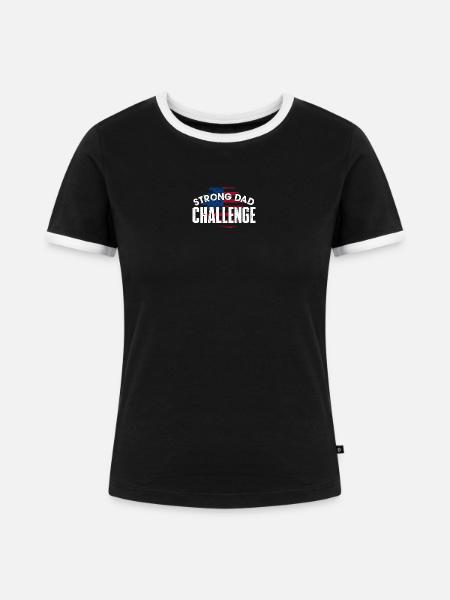 Herausforderung des starken Vaters - Frauen Kontrast-T-Shirt - Schwarz/Weiß