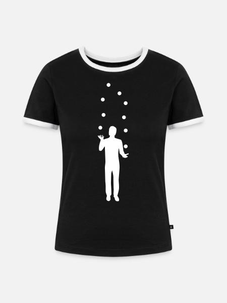 Jonglieren - Frauen Kontrast-T-Shirt - Schwarz/Weiß