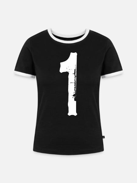 Nummer 1! - Frauen Kontrast-T-Shirt - Schwarz/Weiß
