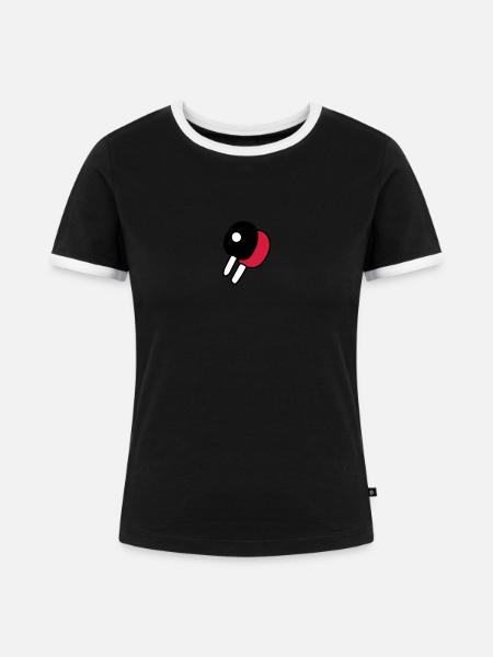 ping pong - Frauen Kontrast-T-Shirt - Schwarz/Weiß