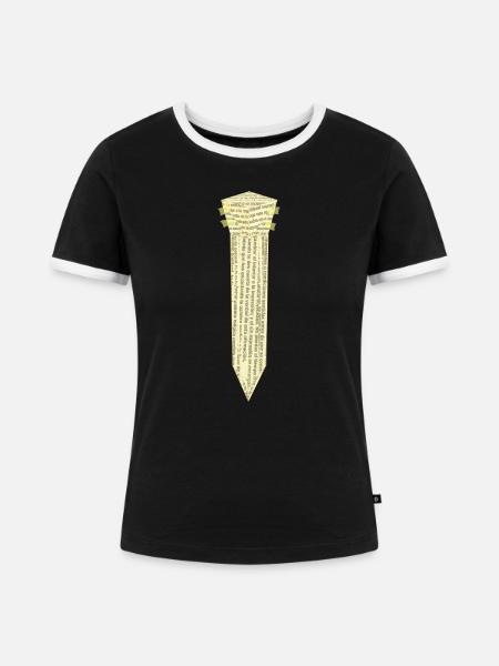 ORIGAMI KRAWATTE - Frauen Kontrast-T-Shirt - Schwarz/Weiß