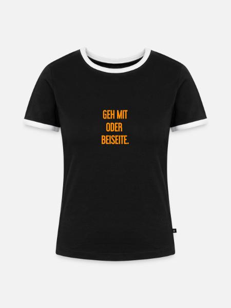 Geh mit oder beiseite - Frauen Kontrast-T-Shirt - Schwarz/Weiß