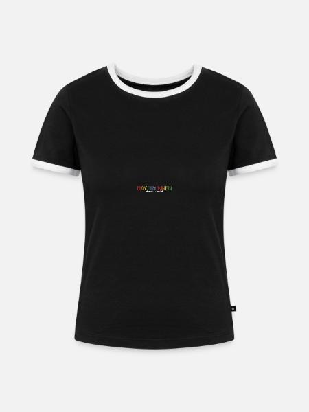 BAYERN SÖDER SPRACHE GENDERN - Frauen Kontrast-T-Shirt - Schwarz/Weiß