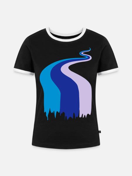 Farbfluss, Fluss, Flow, Fahne - Frauen Kontrast-T-Shirt - Schwarz/Weiß