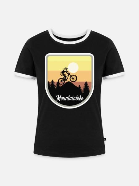 MTB - Frauen Kontrast-T-Shirt - Schwarz/Weiß