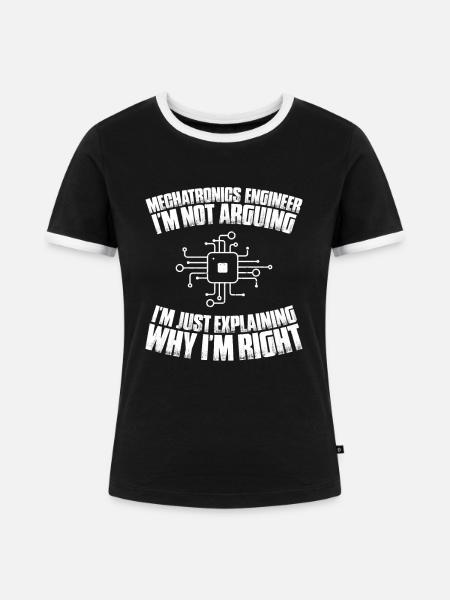 Mechatroniker Mechatronik Mechatronics Engineer - Frauen Kontrast-T-Shirt - Schwarz/Weiß