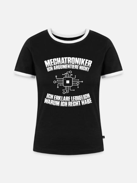 Mechatroniker Mechatronik Mechatronics Engineer - Frauen Kontrast-T-Shirt - Schwarz/Weiß