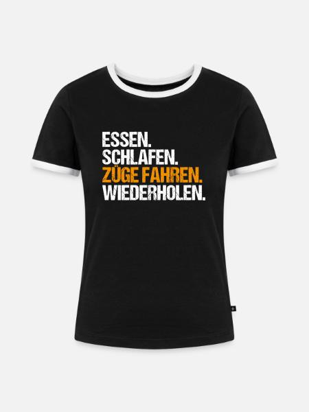 Triebfahrzeugführer Lokführer Train Driver - Frauen Kontrast-T-Shirt - Schwarz/Weiß