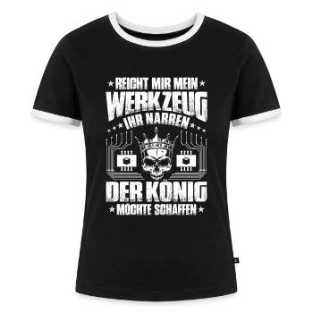 Mechatroniker Mechatronik Mechatronics Engineer - Frauen Kontrast-T-Shirt - Schwarz/Weiß - Vorne - Selfina (174cm)